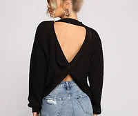 Twist and Stun Open Back Sweater