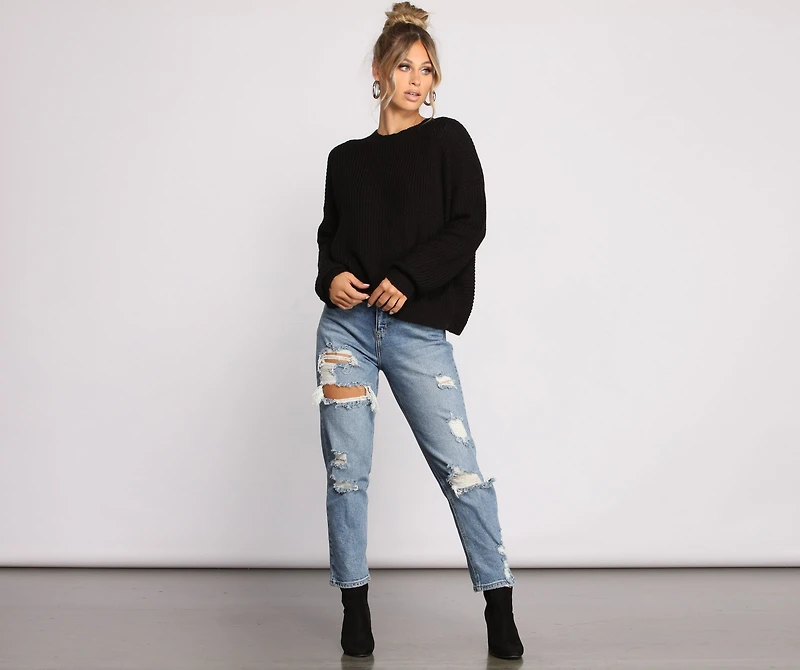 Twist and Stun Open Back Sweater