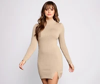 A Chic Vibe Mini Sweater Dress