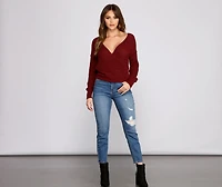 Wrapped Basics Surplice Sweater