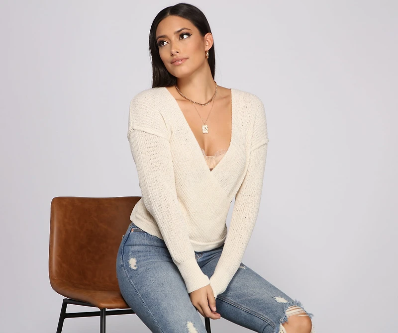 Wrapped Basics Surplice Sweater