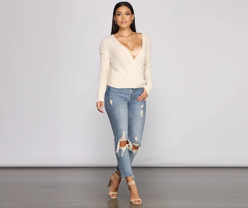 Wrapped Basics Surplice Sweater