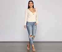 Wrapped Basics Surplice Sweater