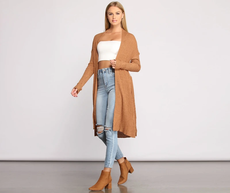 The Every Day Ribbed Tie Waist Cardigan
