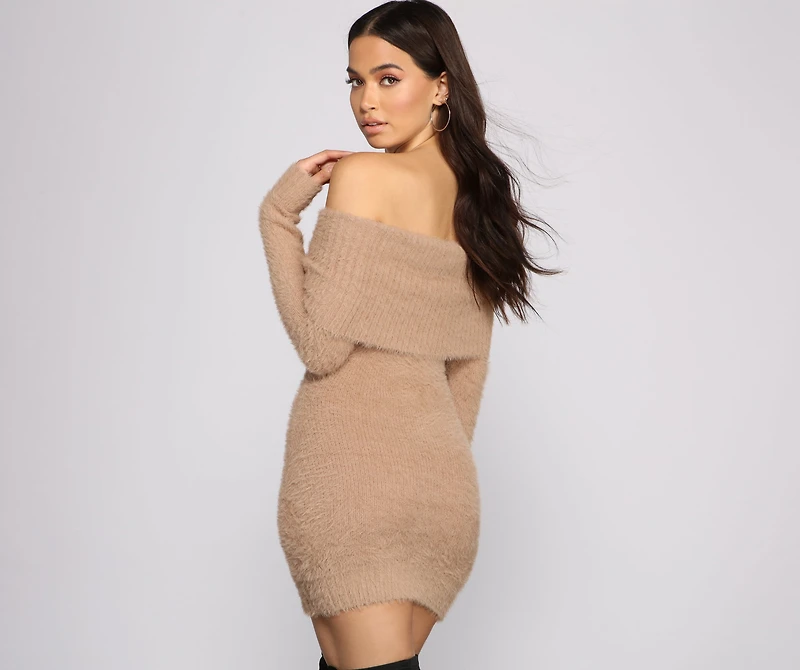 Major Babe Off The Shoulder Sweater Dress