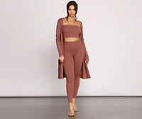 Keeping Knit Casual Tie Waist Duster
