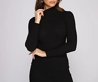 Slay Basics Ribbed Knit Mini Dress