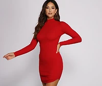 Slay Basics Ribbed Knit Mini Dress