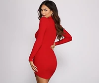 Slay Basics Ribbed Knit Mini Dress