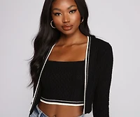 So Cozy Cable Knit Ribbed Cardigan