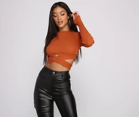Trendy Girl Ribbed Knit Cropped Sweater