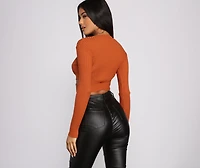 Trendy Girl Ribbed Knit Cropped Sweater