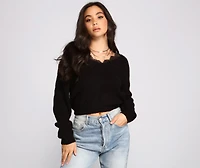 Keeping Knit Chic Lace Sweater