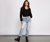 Keeping Knit Chic Lace Sweater