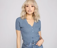 Button Up Essential Knit Cardigan