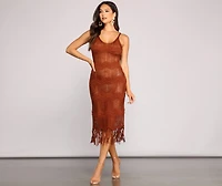Boho-Chic Crochet Midi Dress