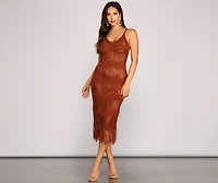 Boho-Chic Crochet Midi Dress