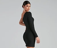 Bring The Heat One Shoulder Bandage Dress