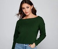 Always Cute Rib Knit Sweater Top