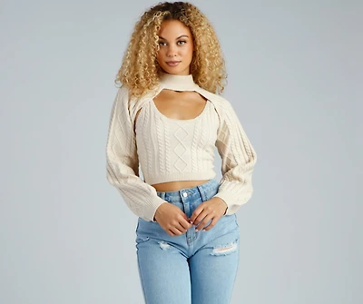 Autumn Harvest Mock Neck Sweater Top