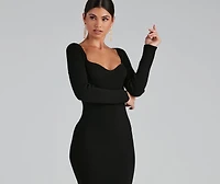 Sweetest Frame Long Sleeve Midi Dress