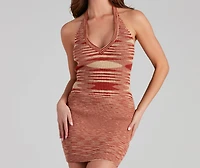 Stylish Stunner Striped Halter Short Dress