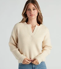 Cozy Prep Collared Sweater