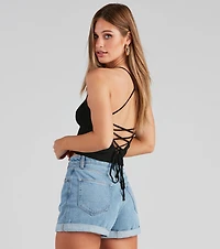 Limelight Lace Up Knit Top