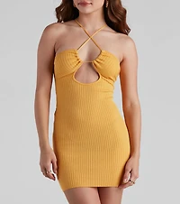 Summer Babe Halter Sweater Dress