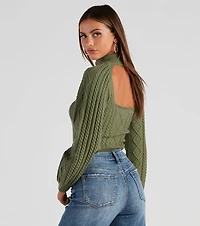 Autumn Harvest Mock Neck Sweater Top