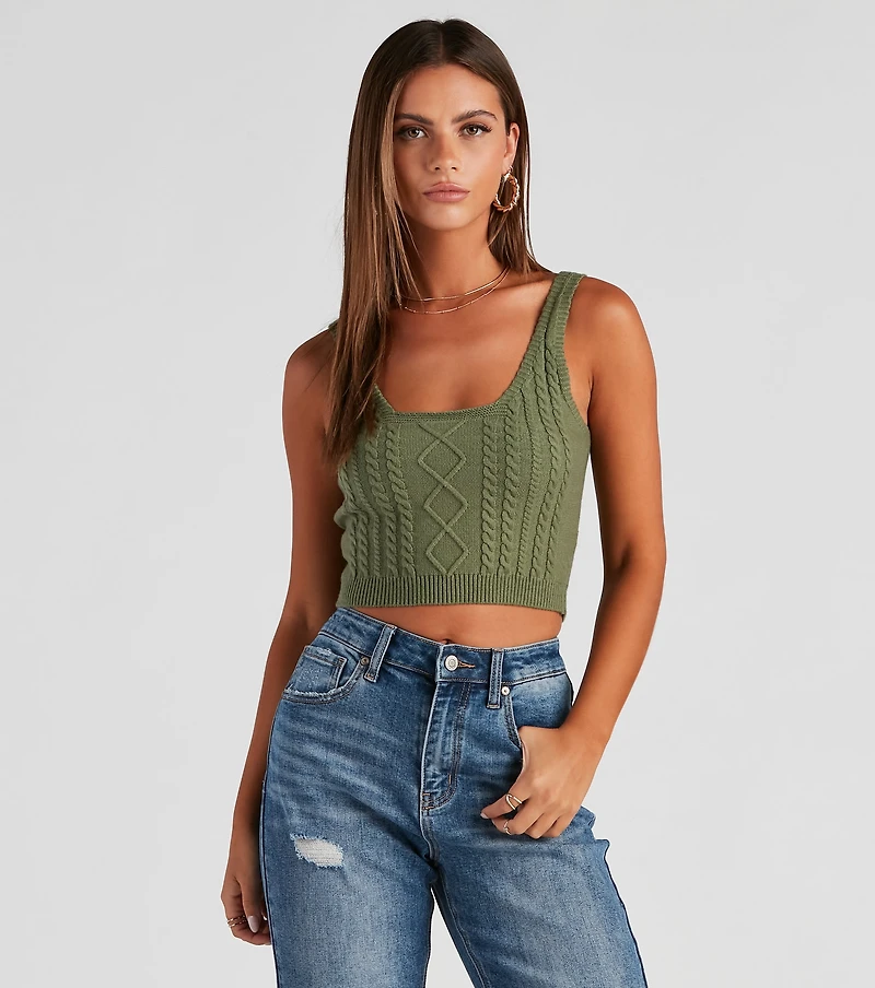 Autumn Harvest Scoop Neck Crop Tank