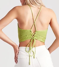 Bohemian Dreamer Sweater Knit Halter Top