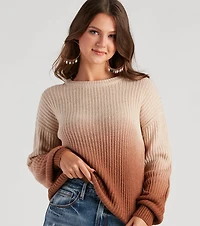 Pretty Ombre Rib Knit Sweater