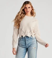 Seasonal Treat Chenille Crop Sweater