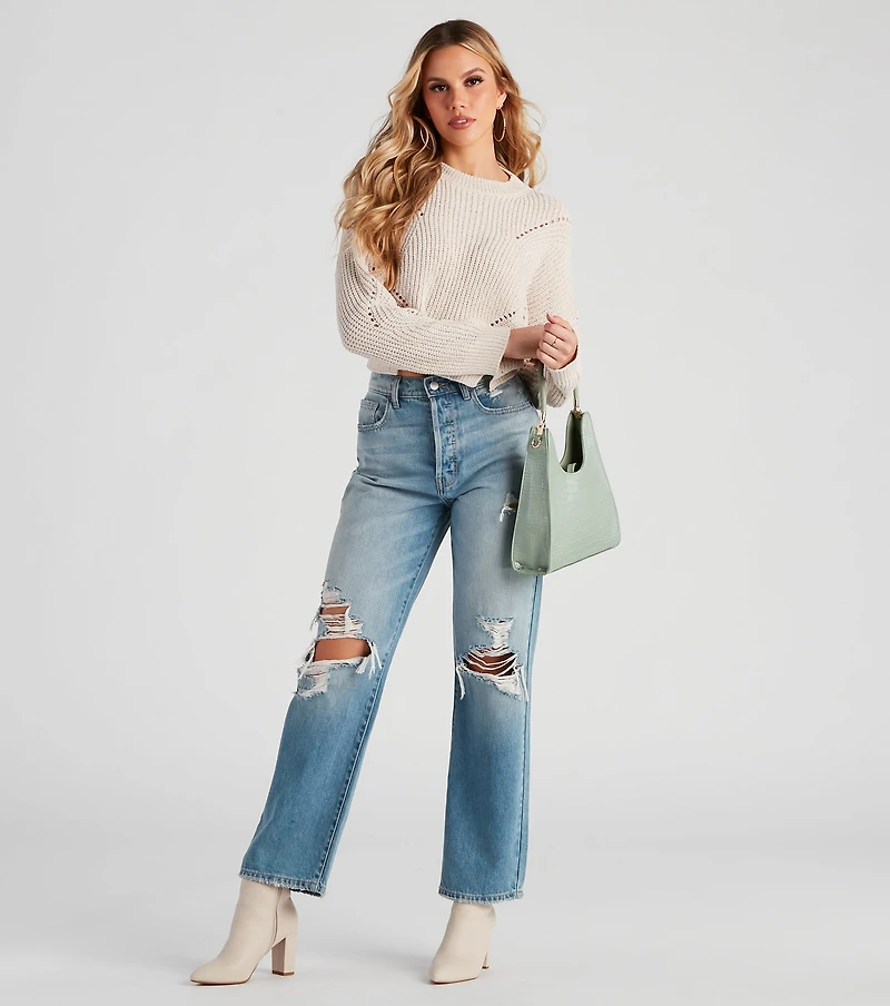 Seasonal Treat Chenille Crop Sweater