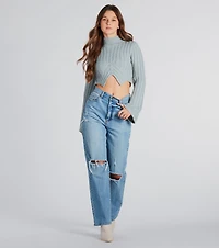 Quite A Bell Sleeve Crop Sweater