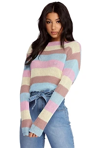 Sassy And Striped Cropped Sweater
