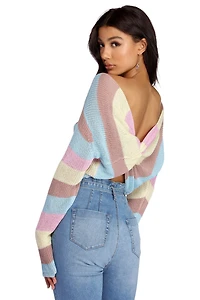 Sassy And Striped Cropped Sweater