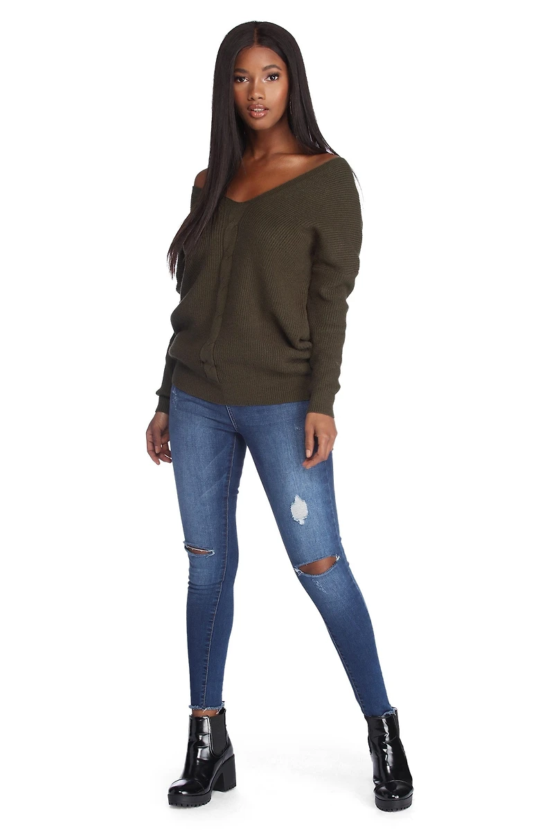 Perfectly Balanced Pullover Knit Sweater