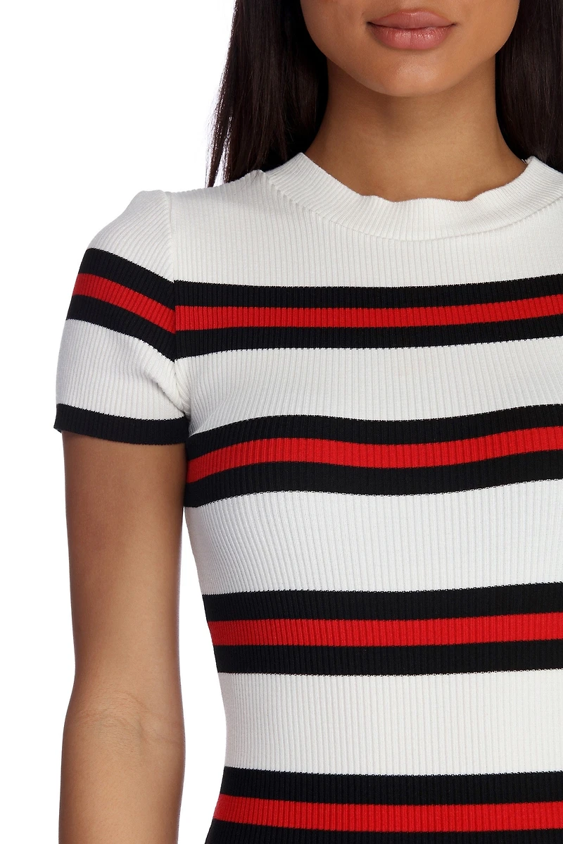 Stripe It Right Sweater Dress
