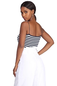 Nautical Babe Striped Crop Top