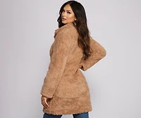 Faux Fur Long Line Jacket
