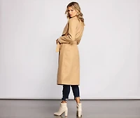 Day Chic Drape Front Belted Coat