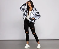 Totally Chill Tie Dye Puffer Jacket