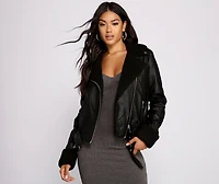 Let's Keep It Chic Moto Sherpa Jacket