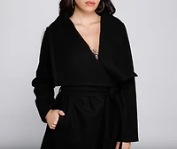 Timeless Sophistication Belted Faux Wool Coat