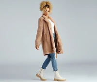 Elevated Glamour Faux Fur Longline Jacket