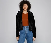 Rebel Chic Faux Fur Moto Jacket