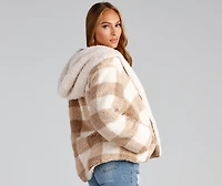 Cuddle Weather Plaid Sherpa Reversible Jacket
