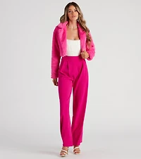 So Fluffy Faux Fur Crop Blazer